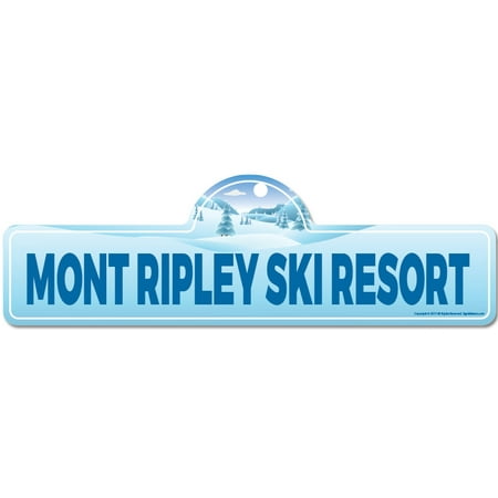 Mont Ripley Ski Resort Street Sign | Indoor/Outdoor | Skiing, Skier, Snowboarder, Décor for Ski Lodge, Cabin, Mountian House | SignMission personalized