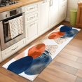 thumbnail image 2 of 2'x6' Rug Runners for Hallways Kitchen, Navy Blue Burnt Orange Non Slip Entryway Beside Floor Carpet Runner, Modern Middle Century Geometric Laundry Room Bedroom Throw Rugs Mat for Family Pet, 2 of 8