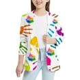 thumbnail image 1 of Icvfdpl Girls Tshirts,Kids Boys Lashed Ink Printed Personality Suit Jacket Comfortable Dailywear,13-14 Years, 1 of 4
