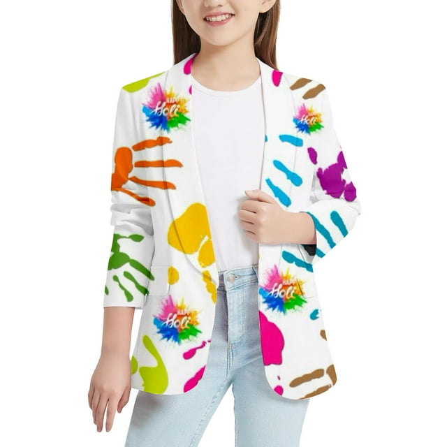 Icvfdpl Girls Tshirts,Kids Boys Lashed Ink Printed Personality Suit Jacket Comfortable Dailywear,13-14 Years