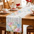 thumbnail image 5 of Easter Eggs Table Runner 72 Inches, Spring Daisy Eucalyptus Leaves Gray Wooden Bed Runner Dresser Scarves Tabletop for Indoor Outdoor Parties/Ceremony/Banquet, 16" x 72", 5 of 8