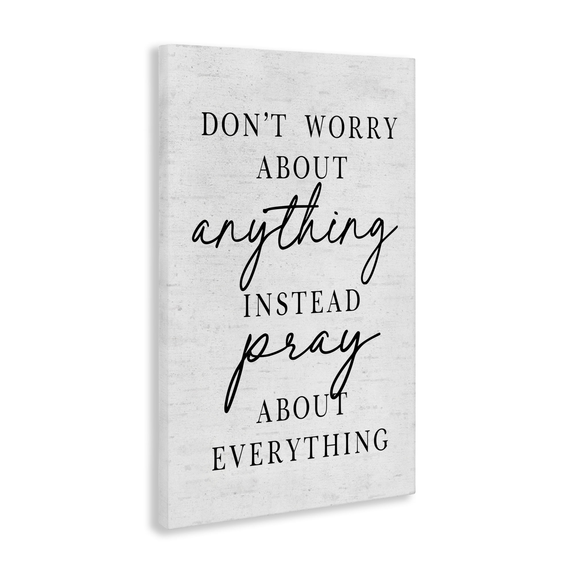 Pray Instead Of Worry Canvas Wall Art, design by Lettered and Lined