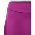 thumbnail image 3 of Doublju Women's Elastic High Waist Band Flared Midi Skirt (Plus Size Available), 3 of 4