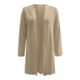 thumbnail image 5 of SELONE Summer Cardigans for Women Long Sleeve Tunic Open Front Cardigans Without Hoodie Solid Lightweight Beach Vacation Wear Khaki L, 5 of 5