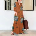 thumbnail image 2 of gakvbuo Button Down Shirts Maxi Dress For Women Long Skirt Long Sleeve With Pocket Spring Shirt Collar Fall Dresses For Women 2023, 2 of 7