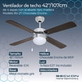 thumbnail image 2 of Ventilador de techo 42” Beckon  madera Encino Chocolate, 2 of 7