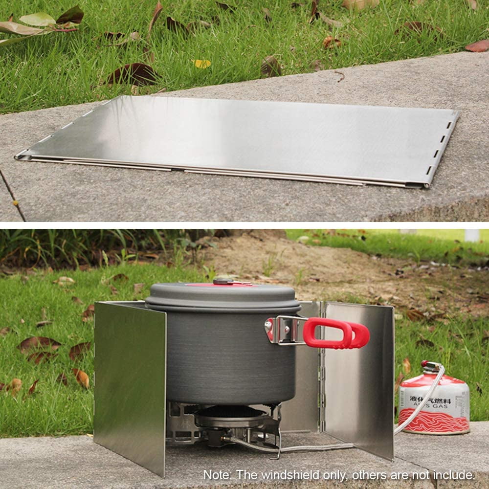 Zhuge Outdoors Stove Windshield Camping Cooking Windscreen Folding Camping Cooker Stove Wind Screen