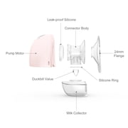 Horigen AOV6861 Pink Double Electric Breast Pump, Wearable Hands-Free, Smart Memory, 3D Pumping, Portable Quiet