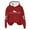 Red, variant on Shadoumai Women's Casual Hooded Sweatshirt Top Without Pockets Featuring Printed Design for Everyday Wear