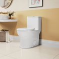 thumbnail image 5 of 1.1/1.6 GPF Elongated Comfort Height Floor Mounted One-Piece Toilet ,  CUPC Certified, WaterSense Cetified, Ceramic, White Color, Soft Close Seat, 5 of 10