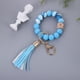 thumbnail image 2 of Llavero de silicona de cuentas pulsera llavero pulsera de cuentas con borla de cuero para las mujeres, 2 of 2