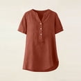 thumbnail image 6 of T Shirts for Women 2026 Summer Linen Lightweight Short Sleeve V Neck Loose Business Casual Office Work Tshirt Blouse, 6 of 6