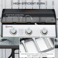 thumbnail image 3 of Portable 3-Burner Gas Grill – Silver Tabletop BBQ for Camping & Outdoor Cooking | 24.8" x 18.9" Stainless Steel Patio Grill with Adjustable Feet, 3 of 7