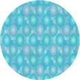 thumbnail image 1 of Ahgly Tapis Rond Lavable en Machine Intérieur Transitionnel Turquoise Bleu Vif, 7 Pieds Rond, 1 of 7