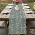 thumbnail image 4 of Sage Green Table Runner 70 Inches, Vintage Minimalist Lines Abstract Art Bed Runner Dresser Scarves Tabletop for Indoor Outdoor Parties/Ceremony/Banquet, 13" x 70", 4 of 9