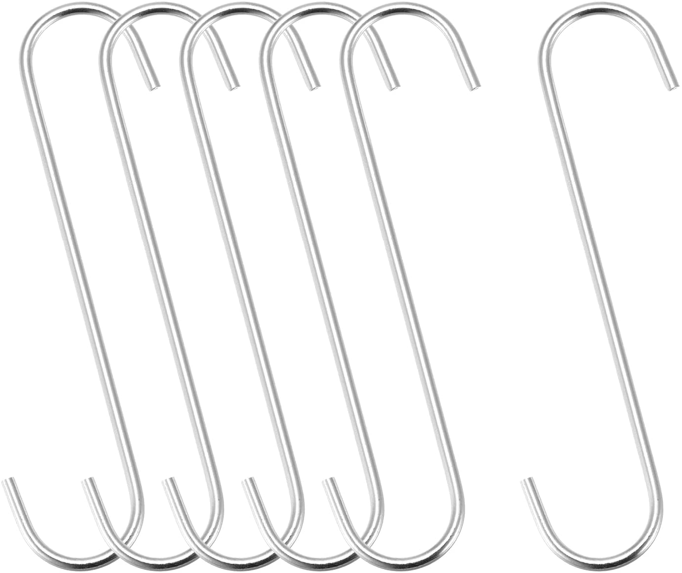 S Hanging Hooks, 8inch/200mm Extra Long Steel Hanger, Indoor Outdoor