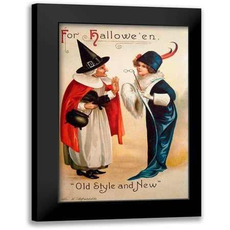 Vintage Apple Collection 11x14 Black Modern Framed Museum Art Print Titled - Halloween Old Style.tif