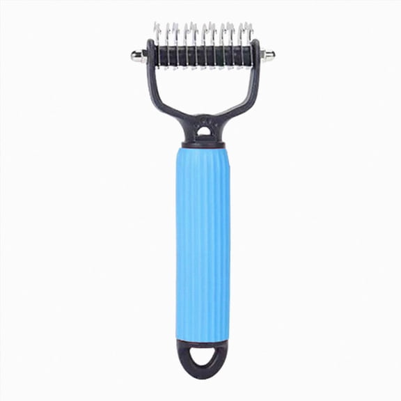 Olilia Pet Grooming Brush ,Fine-Tooth Comb, Pet Brush ,Anti-Slip Grip,Easily Detangle Tangled Fur, Suitable for Cats and Dogs (Blue, Small).