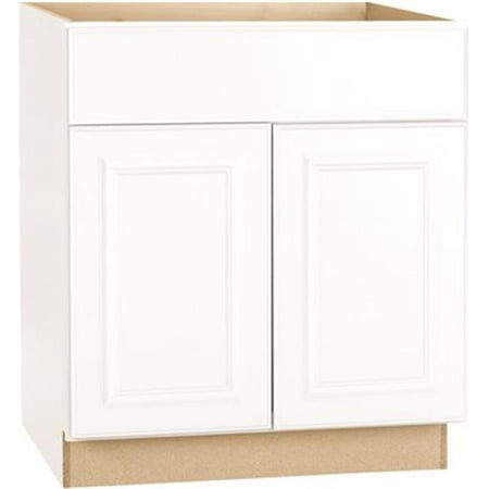 Quick Ship & Assembled Cabinets: Hampton Bay Kitchen Cabinets 30x34.5x24 in. Hampton Base Cabinet with Ball-Bearing Drawer Glides in Satin White KB30-SW