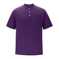 thumbnail image 5 of LODIENY Mens Henley Shirts Short Sleeve Casual Summer Basic Workout T Shirts Button Vintage Lightweight Athletic Tee Tops Purple M, 5 of 7