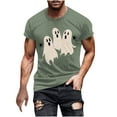 thumbnail image 2 of Handshe Men's Halloween Themed Short Sleeve Round Neck T-Shirt - Fashion Blouse, 2 of 5