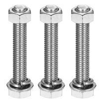 M10 x 65mm 304 Stainless Steel Hex Head Screws Bolts, Nuts, Flat & Lock Washers Assortment Kit, 3 Sets