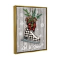 thumbnail image 4 of Stupell Industries Let it Snow Ice Skate Holiday Painting Gold Floater Framed Canvas Art Print Wall Art, 25 x 31, 4 of 10