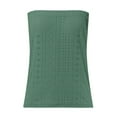 thumbnail image 5 of Otntypg Women's Crochet Tube Tops Cute Summer Solid Color Bandeau Tank Casual Strapless Blouse Off The Shoulder Tunic Shirts Army Green M, 5 of 6