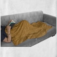 thumbnail image 6 of Lattice Soft Flannel Fleece Throw Blanket, Entwined Moroccan Star Grid Based on Traditional Oriental Patterns, Cozy Plush for Indoor and Outdoor Use, 50" x 70", Purple and Marigold, by Ambesonne, 6 of 6