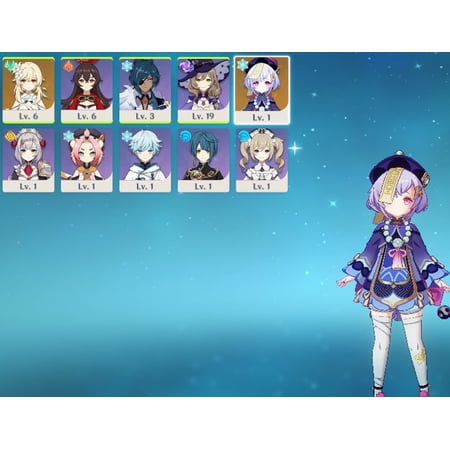 Qiqi Genshin Impact Starter pack with AR 5-15 (Adventure rank 5 - 15) Include one 5 star + some Random 4 Star