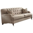 thumbnail image 1 of ACME Alianza Button Tufted Sofa with 2 Pillows in Beige Fabric, 1 of 2