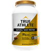 True Athlete Natural Whey Protein - Chocolate, 20g of Protein per Serving - Probiotics for Digestive Health, Hormone Free - NSF Certified For Sport (2.5 Pound Powder)