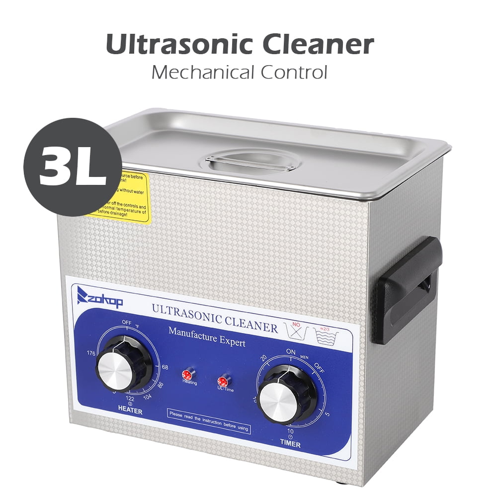 Professional Ultrasonic Cleaner 120W 3L Sonic Cleaner with Heater and Basket for Metal Parts