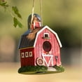 VP Home Hand-Painted Outdoor Hanging Bird Houses - Red Barn Design for