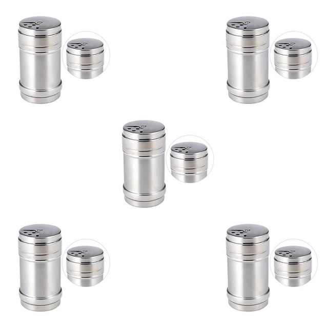 Inteprter Frasco de especias portátil de acero inoxidable, botella de condimentos, dispensador de pimienta y ajo, herramienta de cocina para restaurante Type2 NO2 Inteprter CBP108006