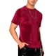 thumbnail image 4 of Camisetas de terciopelo INSPIRE CHIC para hombres, camiseta de cuello redondo de manga corta, camisetas de velour disco M roja, 4 of 5