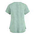 thumbnail image 3 of Scrubs for Women – Ultra Soft 4-Way Stretch V-Neck Top with Convenient Pockets, Easy Care Fabric Light Green XL, 3 of 4