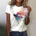 thumbnail image 1 of Chemises pour Femmes Tendance Été Mode Femme Col Rond Été Manches Courtes Blouse T-Shirt Décontracté Imprimé Hauts Robe Blouses pour Femmes en Solde, 1 of 4