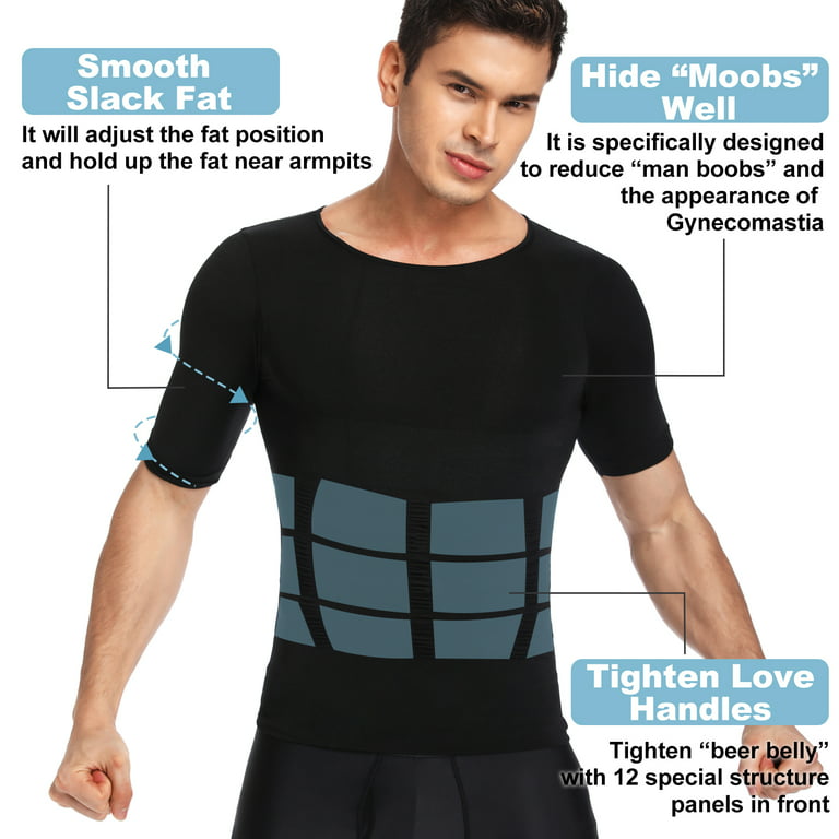 QRIC 2 Pack Mens Compression Shirts Shapewear Tank Top Slimming