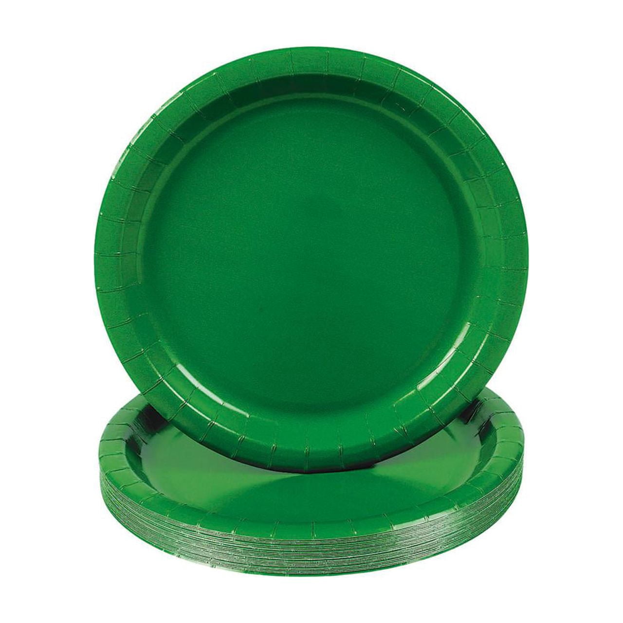 Bulk Green Paper Dessert Plates, Christmas, St. Patrick's Day, Golf, Graduation, Birthday, Party Supplies, 24 Pieces, 7"