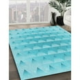thumbnail image 2 of Ahgly Company Indoor Square Patterned Bright Turquoise Blue Area Rugs, 5' Square, 2 of 6