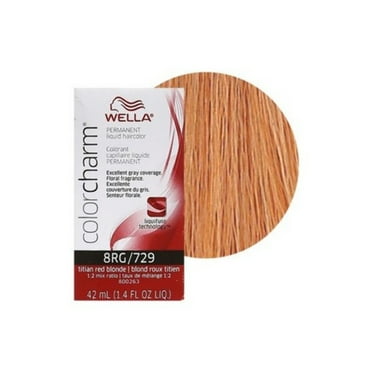 Wella COLOR CHARM, HAIR COLOR Liquid Haircolor 729/8RG Titian Red Blonde, 1.4 Oz