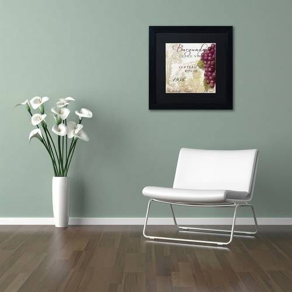 Trademark Fine Art "Grand Vin Burgundy" Canvas Art by Color Bakery Black Matte, Black Frame