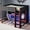 Black 1B, variant on Bed Frame Wood Full Size Gaming Loft Bed with Built-in Desk, Wardrobe, LED and a Drawer, Black,Platform Bed Frame