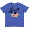thumbnail image 3 of Inktastic Flower Girl Hand Lettering with Flowers Illustration Youth T-Shirt, 3 of 5