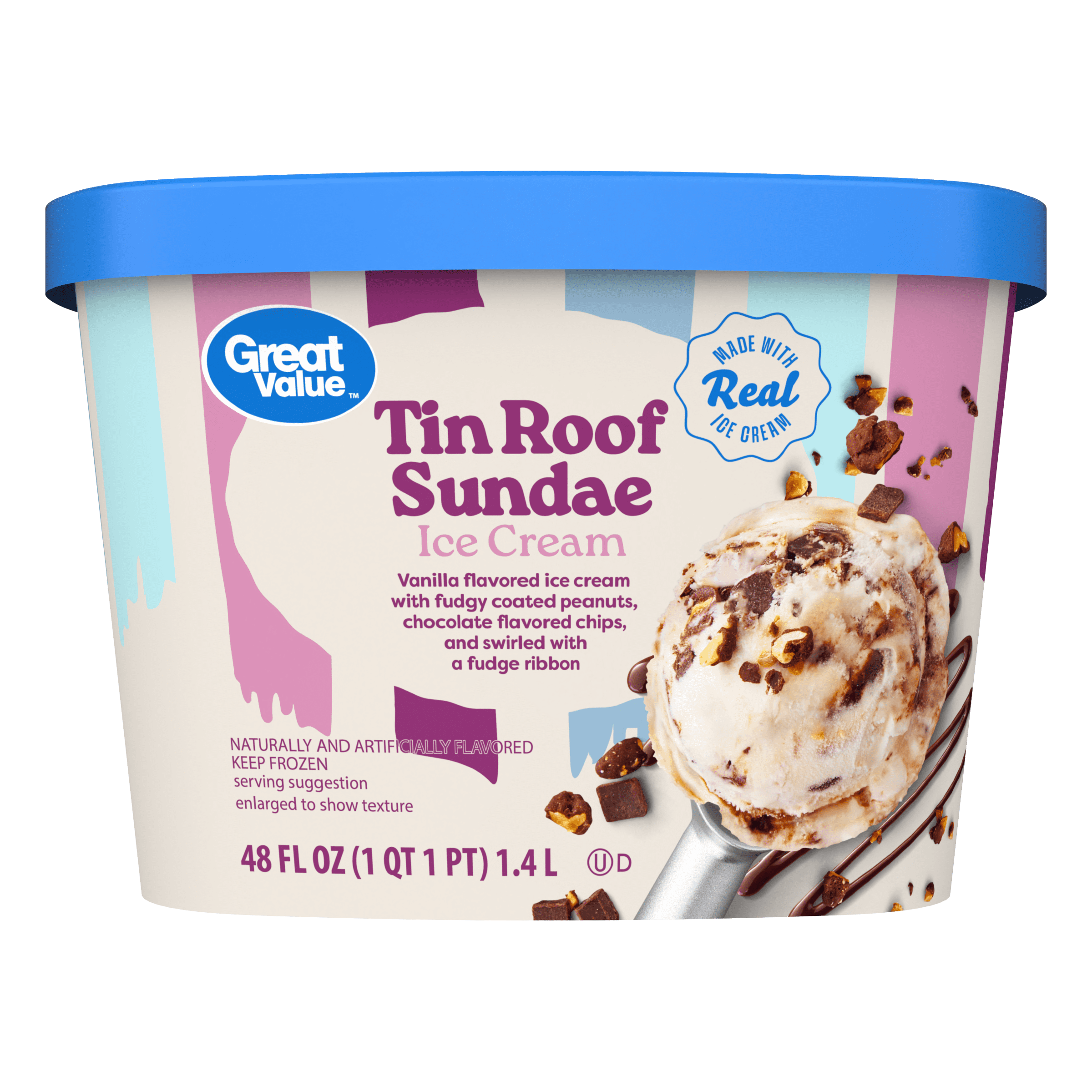 Great Value Mint Chip Ice Cream, 16 fl oz, Cool Mint with