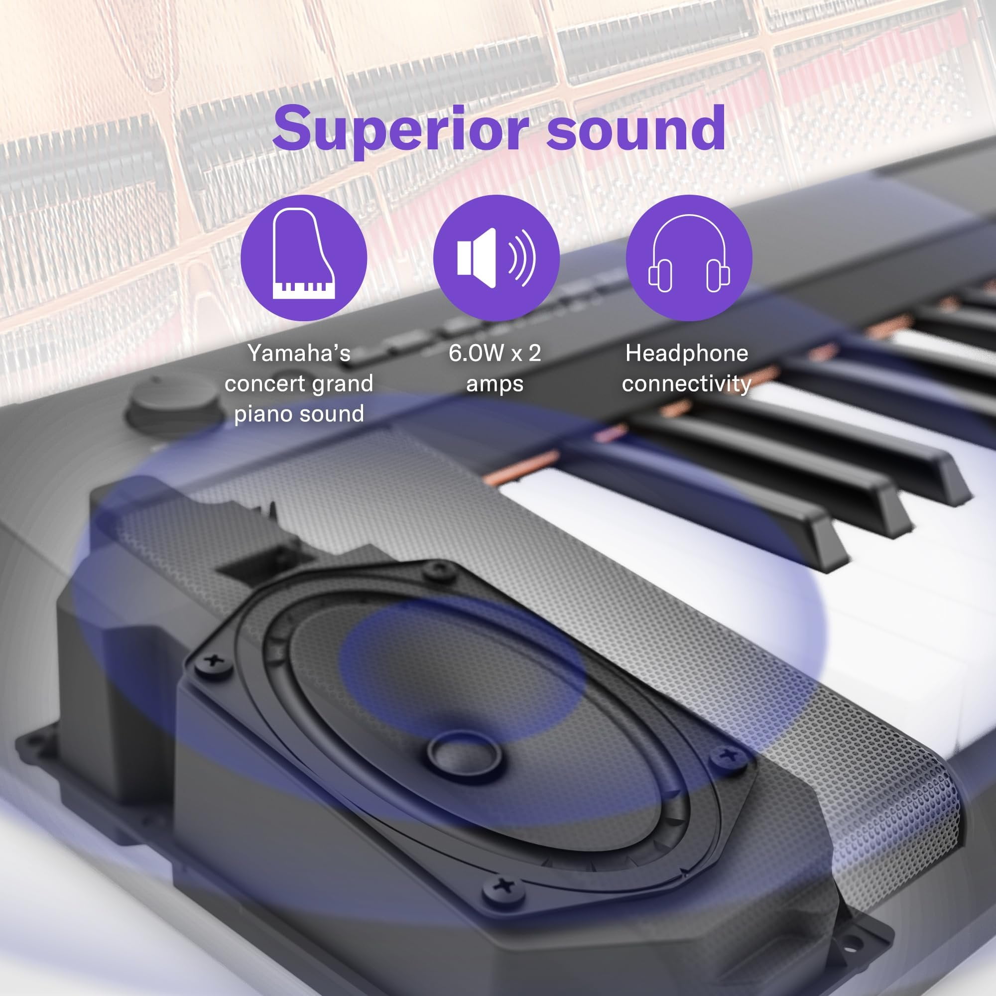 Yamaha 76 Key Compact Electric Keyboard Portable Digital Piano