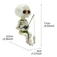 thumbnail image 2 of Fishing Skeleton Statue Halloween Decorations, 4.5" High Cute Skeleton Gnome Figurine Shelf Sitter Resin Sculpture for Outdoor Garden Yard Lawn Pond Waterfalls Pool Ornaments, 2 of 9