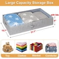 thumbnail image 4 of punemi Almacenamiento debajo de la cama con tapas, paquete de 2 contenedores de almacenamiento grandes debajo de la cama, ropa con 3 asas, caja organizadora plegable de perfil bajo apilable para manta, 4 of 5