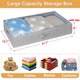 thumbnail image 4 of punemi Almacenamiento debajo de la cama con tapas, paquete de 2 contenedores de almacenamiento grandes debajo de la cama, ropa con 3 asas, caja organizadora plegable de perfil bajo apilable para manta, 4 of 5